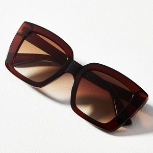 NWOT Anthropologie Ollie Cat Square Gradient Bronze Sunglasses